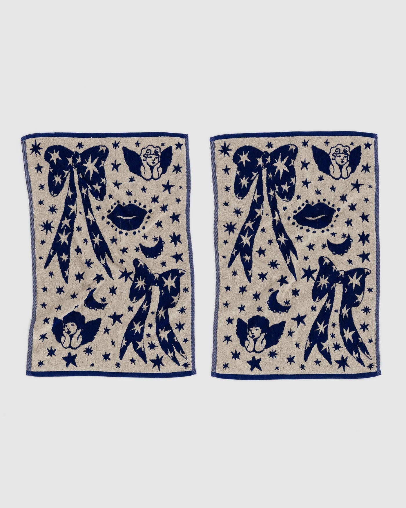 Hand Towel Set of 2 - Cherub Bows - Fresh Pair