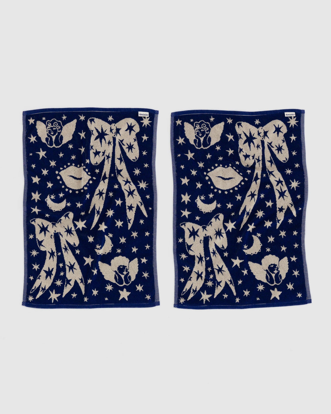 Hand Towel Set of 2 - Cherub Bows - Fresh Pair