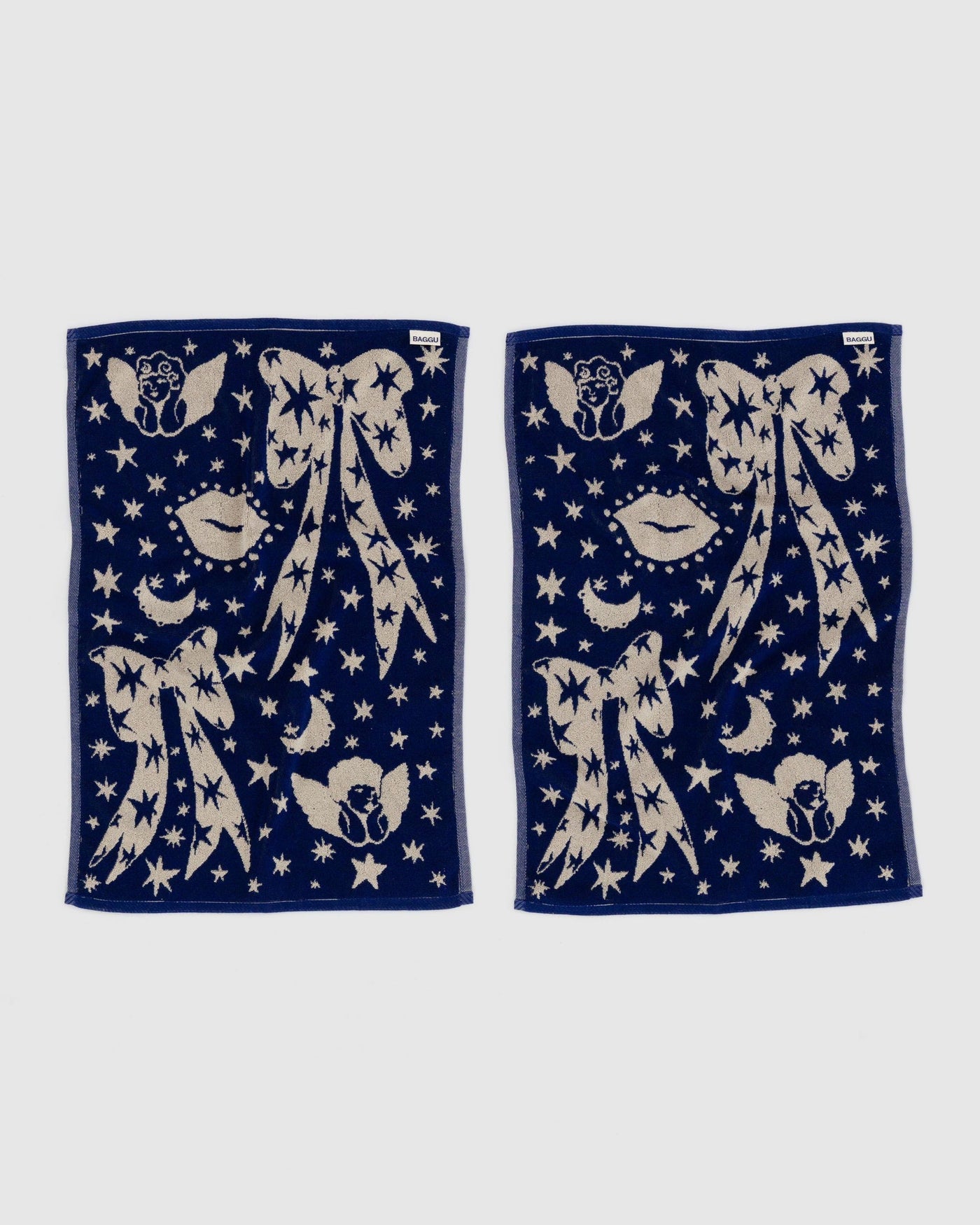 Hand Towel Set of 2 - Cherub Bows - Fresh Pair