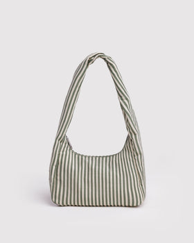 Small Nylon Meringue Bag - Sage Stripe - Beach Ready